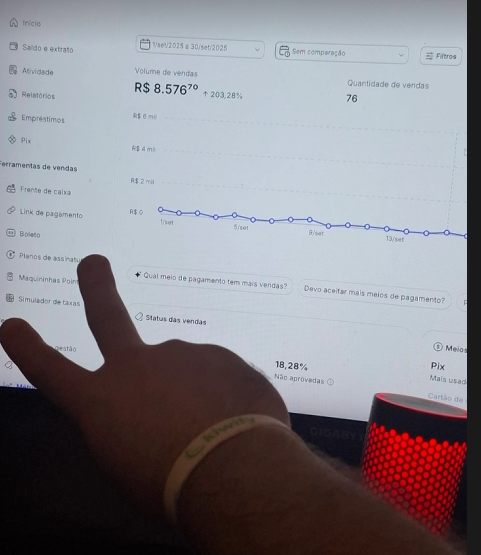Print de faturamento R$ 8.576,70 em lançamento de servidor OT